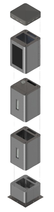 Einzigartiger modularer Aufbau der FiberSTELE Netzverteiler NVt mit unterschiedlichen Smart City Modulen