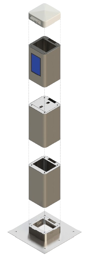 Einzigartiger modularer Aufbau der FiberSTELE Netzverteiler NVt mit unterschiedlichen Smart City Modulen