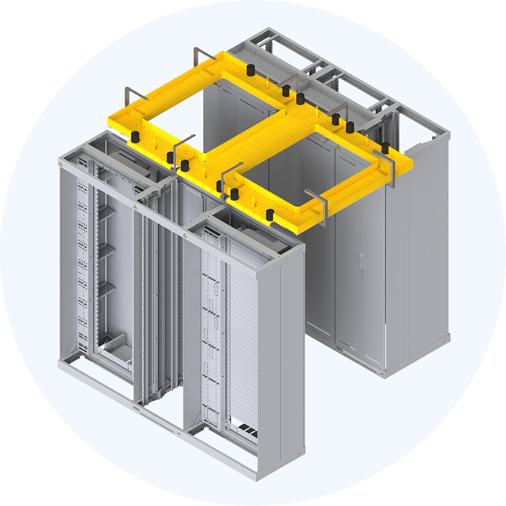 CARMA Rack mit FiberLANE® Kabelkanalsystem