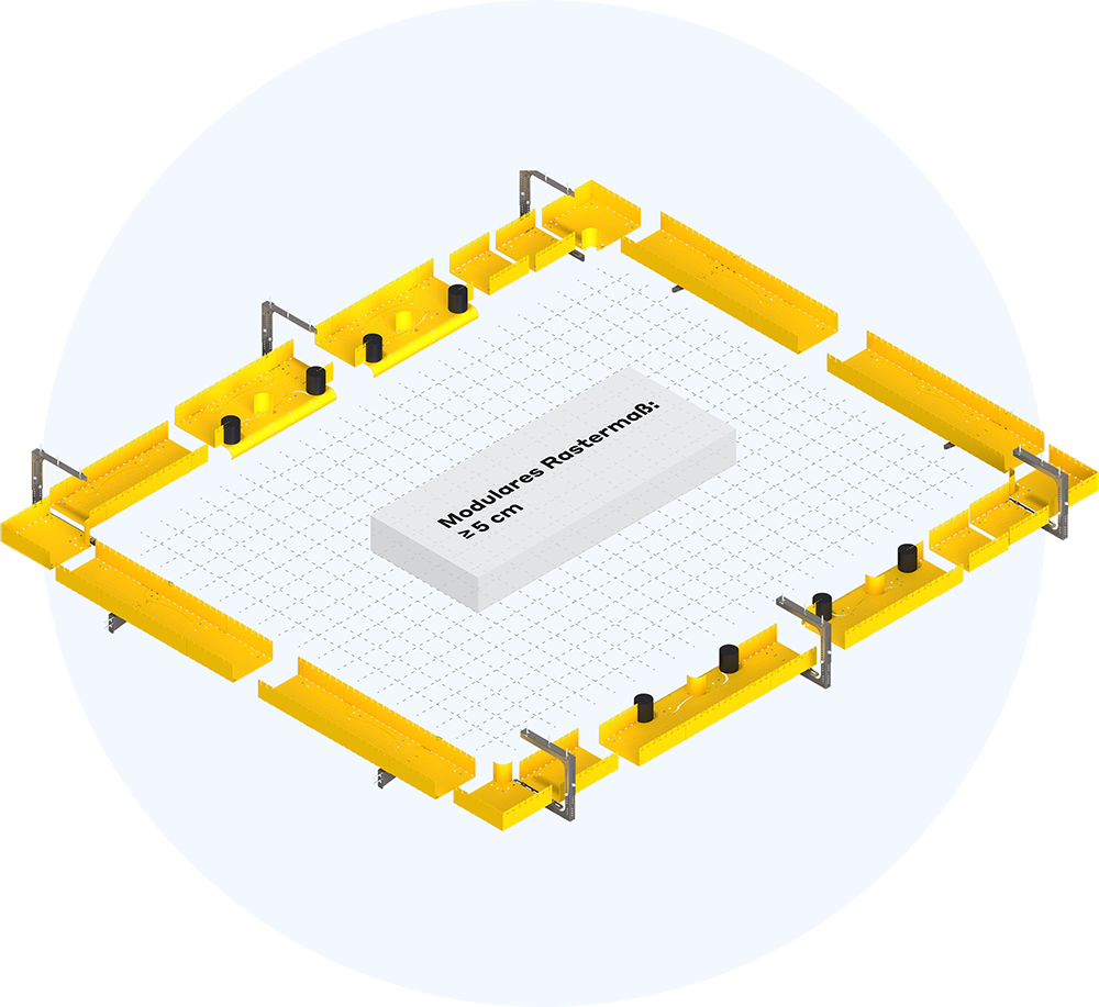 Modulares Rastermass Fiberlane Kabelkanalsystem