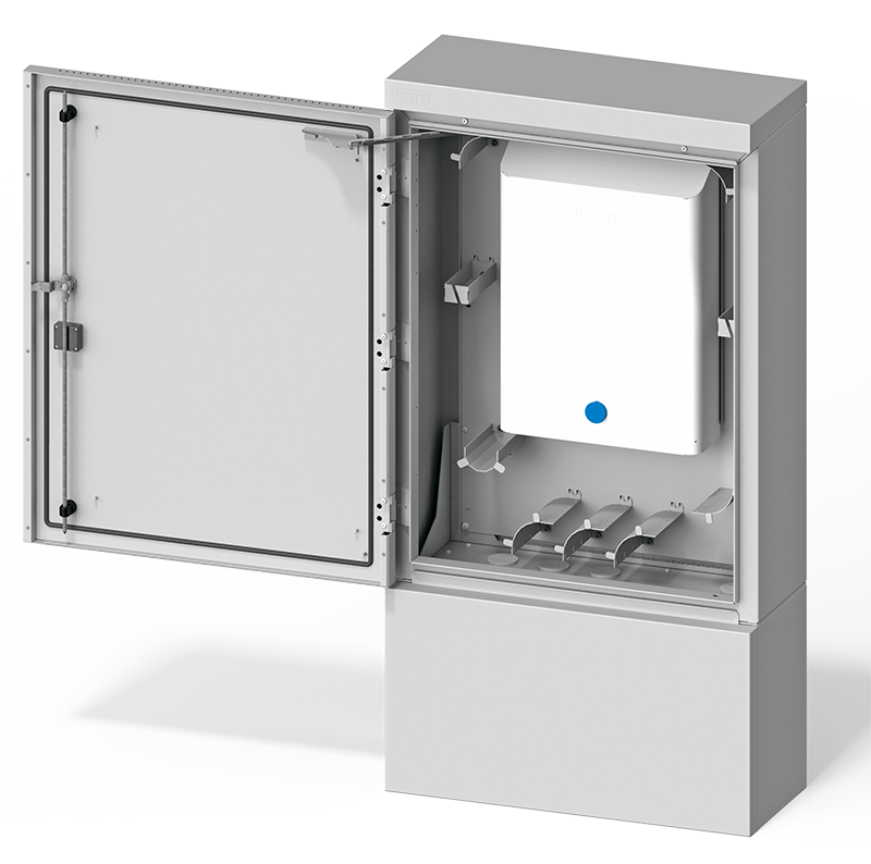 Netzverteilergehäuse Aluminium NVt 80-B mit Spleißkassetten in BELUGA Box