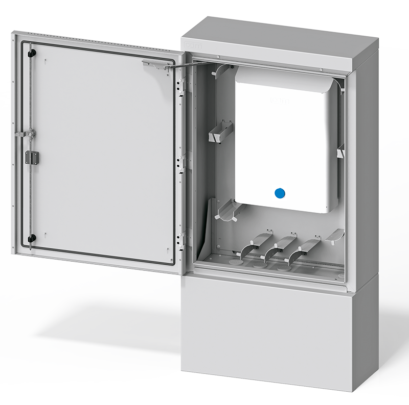 Netzverteilergehäuse Aluminium NVt 80-B mit Spleißkassetten in BELUGA Box | Kabelverzweiger