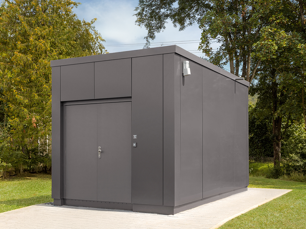 FiberCUBE Point of Presence | Glasfaser PoP Station Alucobond Flachdach