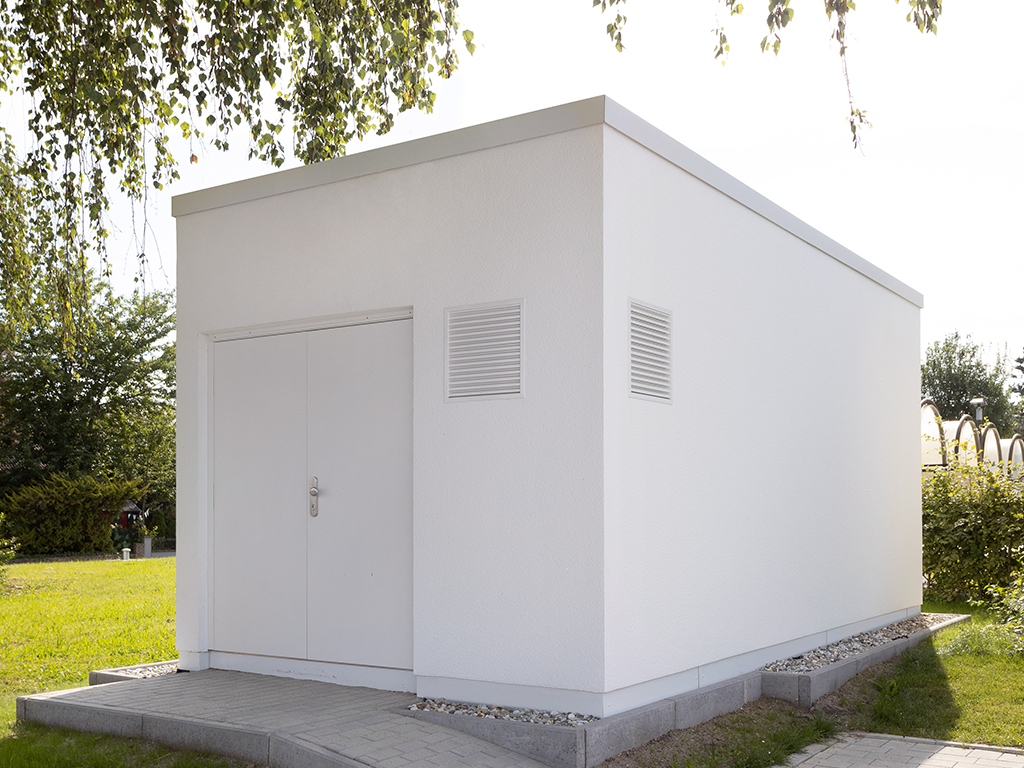 FiberCUBE Point of Presence | Glasfaser PoP Stationn Putz Flachdach