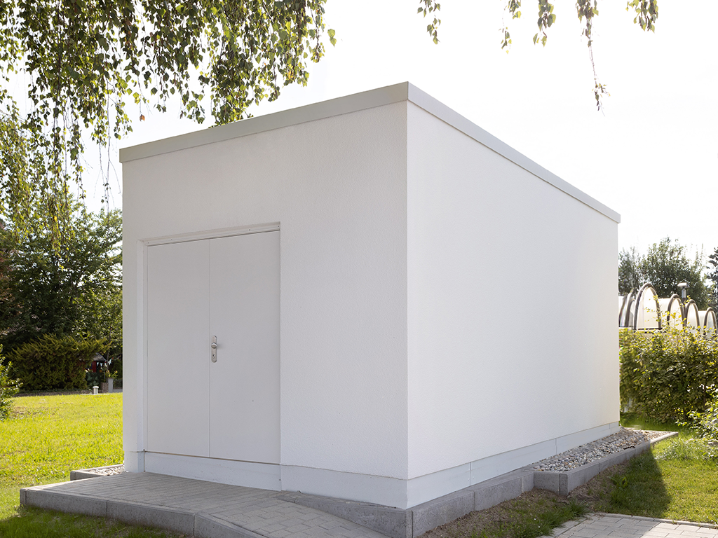 FiberCUBE Point of Presence | Glasfaser PoP Stationn Putz Flachdach